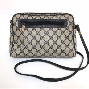 GUCCI • vintage navy monogram crossbody bag